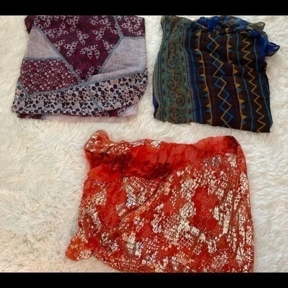 3 piece large infinity scarves lot